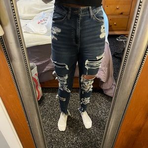 American Eagle Highest Rise Jeggings Ripped